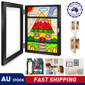 A4 Kids Art Frames Hold 150 Pictures Children Projects Wooden Artwork Display - Picture 1 of 12
