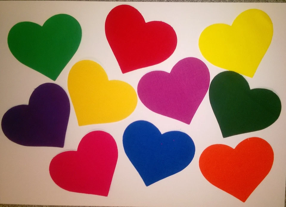 Rainbow Delight Hearts fabric scraps Pack remnants patchwork bundles 100% cotton - Image 1 of 1