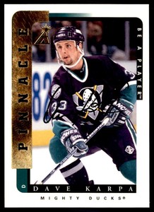 1996-97 Pinnacle Be a Player Autographs Dave Karpa Auto Anaheim Mighty Ducks #41