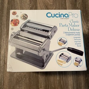 Cucina Pro Pasta Maker Deluxe 3 Attachments 5 Different Pastas - Picture 1 of 6