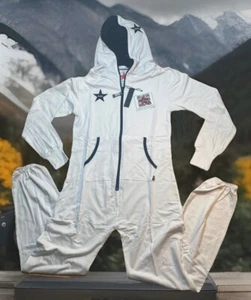 California Christiania Republic NEW Army Jumpsuit Medium Full Zip One Z White - Picture 1 of 10