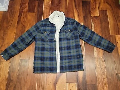 CHAQUETA DE SKATE SHERPA VERDE A CUADROS CAPUCHA SUELA ALTAMONT GRANDE VINTAGE  Foto 1 de 4