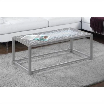 Coffee Table Accent Cocktail Rectangular Living Room 42" L Metal Blue - Image 1 of 4