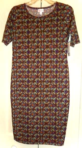 NEU MIT ETIKETT LULAROE *JULIA KLEID* im BLUMENDRUCK auf LILA - MISSES S - Bild 1 von 3