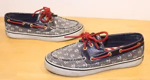 Scarpe da barca donna Sperry Top slider ancoraggio nautico rosso bianco blu 7 M ragazza usate in ottime condizioni - Foto 1 di 12