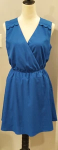 Gianni Bini Juniors Blue w/Elastic Waist Sleeveless Faux Wrap Dress Size L - Picture 1 of 9