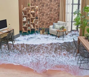 3D Beach Waves 17838NA Bodentapete Wandbilder Wanddruck 5D AJ TAPETE UK Fay - Bild 1 von 6