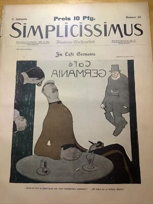 1900 RARE GERMAN SIMPLICISSIMUS MAGAZINE ~ ART NOUVEAU / JUDGENDSTIL  ERA - Image 1 of 4
