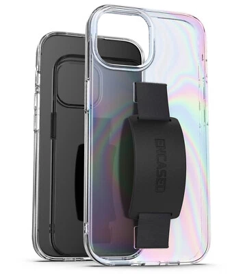 iPhone 15 Case with Strap Hand Loop (Iridescent Rainbow) - Image 1 of 4