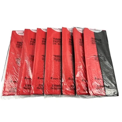 Lot Of 7 Packs Valentines Red Black Tissue Paper 56 Sheets Total 20x20in New - Image 1 of 4