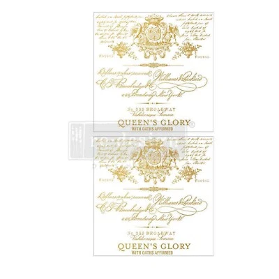 REDESIGN WITH PRIMA ReDesign Prima QUEENS GLORY Furniture Transfer 12x12 for Craft Deco