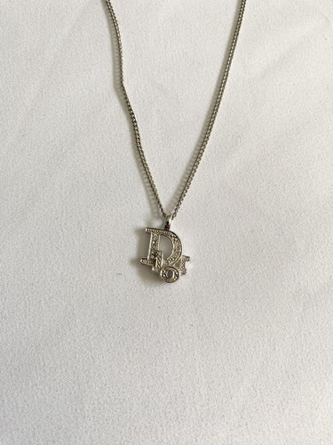 Collana con strass logo DIOR in argento