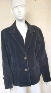 VTG Faded Glory Blazer Jacket Velour Velvet Womens black Sz XL(16/18 )90s - Picture 1 of 16
