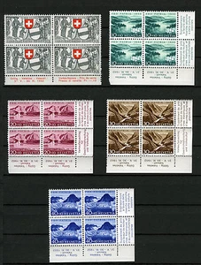 Schweiz, 1952 Pro Patria Satz komplett postfrisch Inschrift 4er Blöcke - Bild 1 von 1