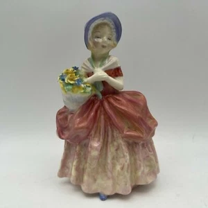Estatuilla Auténtica Retirada Royal Doulton Cissie Girl Cesta de Flores HN 1809 COMO NUEVA - Imagen 1 de 10