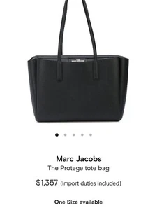 MARC JACOBS The Protege TOTE Bag Women’s Retail $1300 Black Leather Handbag New - Picture 1 of 19