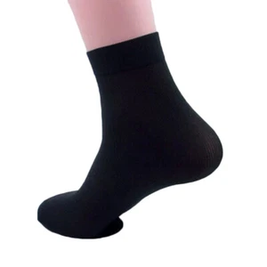 Mens Soft Solid Bamboo Silk Ankle Business Socks Thin Breathable Casual Hosiery - Picture 1 of 17