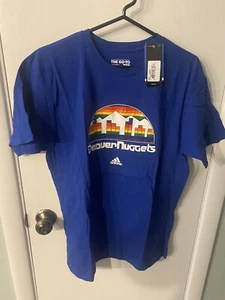 Denver Nuggets Large Adidas Shirt Men’s Fast Ship NWT New City Blue Basketball L - Picture 1 of 3