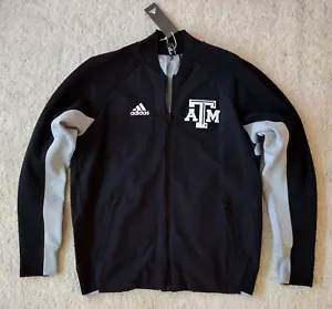 Giacca Adidas Texas A&M Varsity L nuova con etichetta Aggies nera - Foto 1 di 4