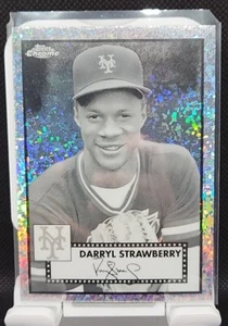 Mini Diamante Darryl Strawberry 2021 Topps Cromo Platino Negro Blanco - Imagen 1 de 4