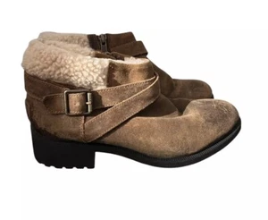 Stivaletti UGG BENSON donna taglia 8 fibbia pelle di pecora 1095151 marrone invecchiato - Foto 1 di 11