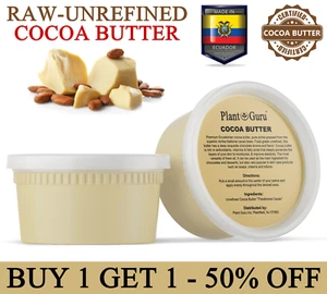 Raw Cocoa Butter 12 oz 100% Pure Natural Unrefined Organic FOOD GRADE Cacao Bean - Picture 1 of 11
