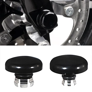Gloss Black Front Axle Nut Caps For Harley Touring Road Glide FLTRX 2024-2025 - Picture 1 of 8
