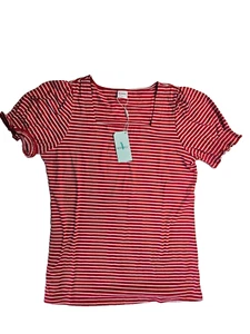 WIHOLL Tops for Women Summer Casual Ruffle Trim Sleeve Square Neck Size M - Picture 1 of 5