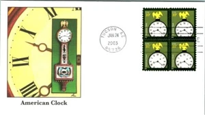 COLONIAL ERA AMERICAN CLOCK BALD EAGLE FLEETWOOD CACHET  2003  FDC UNADDR - Picture 1 of 1