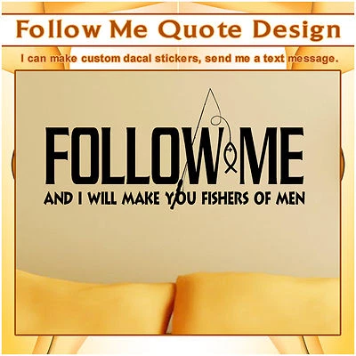 Sígueme Pescadores de Hombres Dios Cristiano Biblia Vinilo Pared Citas Pegatina Calcomanía 078 Foto 1 de 3