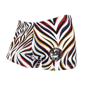 Zebra Print Men's Square Cut Swim Shorts - Picture 1 of 7