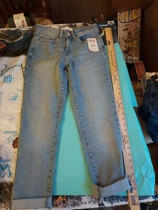Levis Jeans Womens 4W27 Mid Rise Boyfriend Denim Blue Light Stretch Casual Pants - Picture 1 of 5