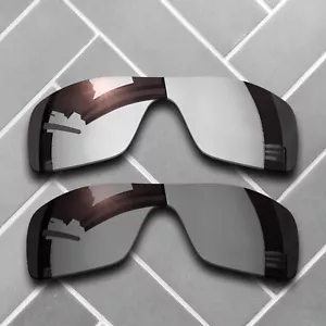 2 Packs Replacement Lenses for-Oakley Batwolf Polarized-Silver&Black Chrome - Picture 1 of 5