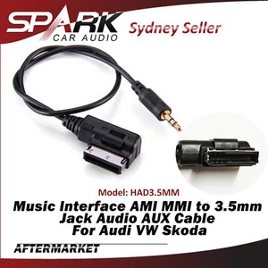 AMI MMI to 3.5mm Jack Audio Adapter AUX For VW Jetta Golf Passat Tiguan Skoda CP - Picture 1 of 7