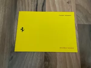 1992 Ferrari F40 seatbelt system consumer information book manual 702/a/91 - Picture 1 of 4