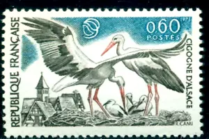 1973 Der Weißstorch, Ciconia Ciconia, Vögel, Frankreich, 1831, postfrisch - Bild 1 von 1