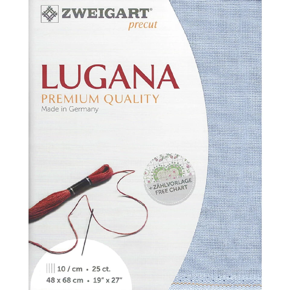 Evenweave Fabric Lugana Zweigart Precute 25 Ct. 3835 Color 501 Light Blue 48x68