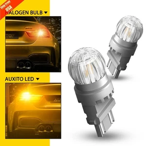 AUXITO 3157 4057 T25 6-LED Turn Signal Light Bulbs CANBUS Anti Hyper Flash Amber - Picture 1 of 21