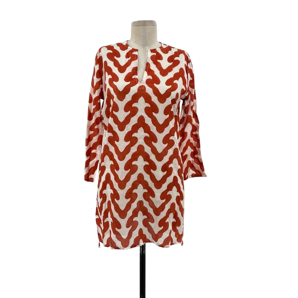 NWT Roberta Roller Rabbit Gala Kurta Tunic Persimmon Print Size XS - Image 1 of 4