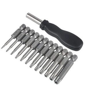 12 Pack Torx Head Screwdriver Bit Set,1/4 inch Hex Shank T5-T40 S2 Steel Secu... - Bild 1 von 9