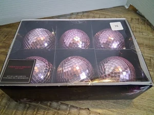 Christian Siriano Rosa Disco Weihnachtsschmuck Groß 6er Set - Bild 1 von 8