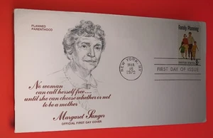 Planned Parenthood 1972 NY NY pianificazione familiare FDC 1° cachet Margret Sanger - Foto 1 di 5