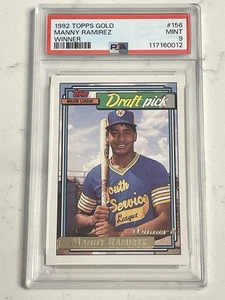1992 Topps Gold Winner #156 Manny Ramirez RC PSA 9 MINT - Bild 1 von 2