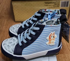 Zapatos de caña alta azul talla 9 zapatos para niños pequeños azul bingo azul cremallera con etiqueta - Imagen 1 de 14