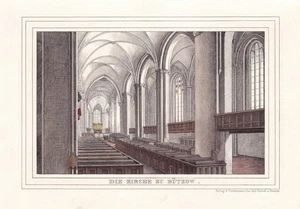 Bützwo Cathedral Lk Rostock Mecklenburg-Vorpommern Lithography Lisch - Picture 1 of 1