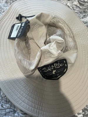 Salt Life Canton Boonie Bucket 钓鱼太阳帽 OSFA UPF +50 - 彩色卡其色 - 全新! — 第 1/4 张图片