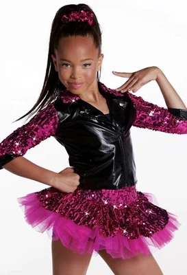 Танец джаз кран костюм Weissman 8699 маленький ребенок розовый куртка балетной Jazz блестки - Изображение 1 из 3