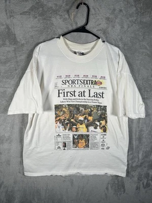 Vintage 2000 LA Lakers "First At Last" NBA Champions T-Shirt Mens XL Kobe Shaq - Image 1 of 4