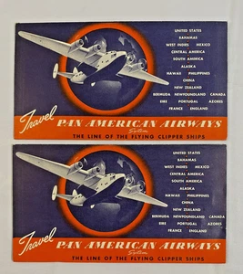 VINTAGE (2) 1940s 1947 Pan Am American Airways Tickets & Envelopes - COOL! - Picture 1 of 5