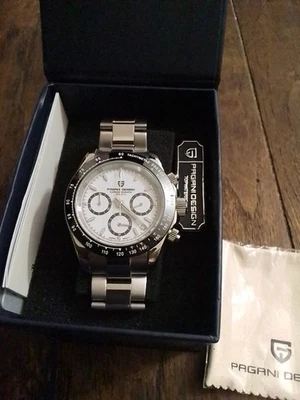 ⚪️ - Orologio Cronografo Pagani Design PD 1644 Uomo Paul Newman Subacqueo Bianco - Immagine 1 di 4